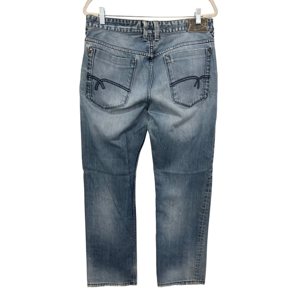 Xray Mens Jeans Size 34 Medium Wash Distressed Style Classic Fit Denim Pants
